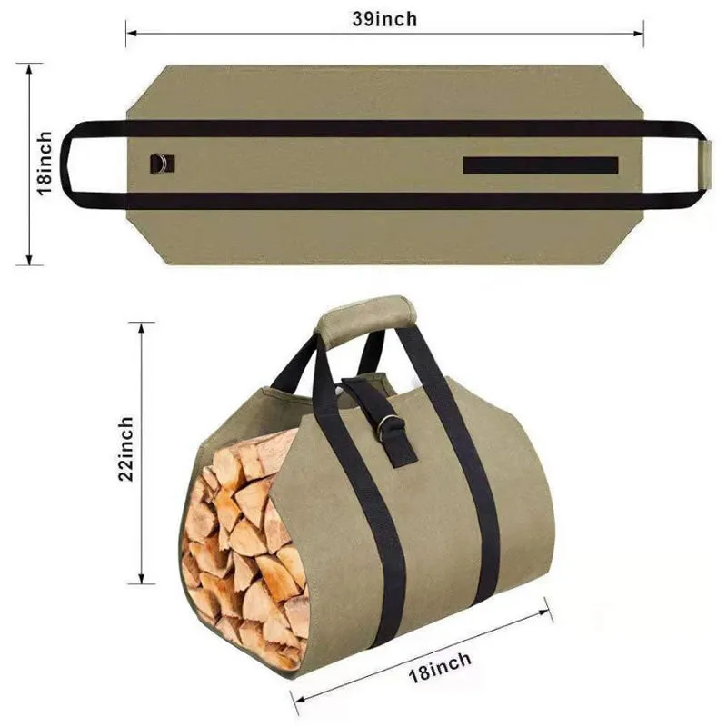 49Cm X 99Cm Oxford Firewood Carrier Bag Camping Log Holder Ti-85