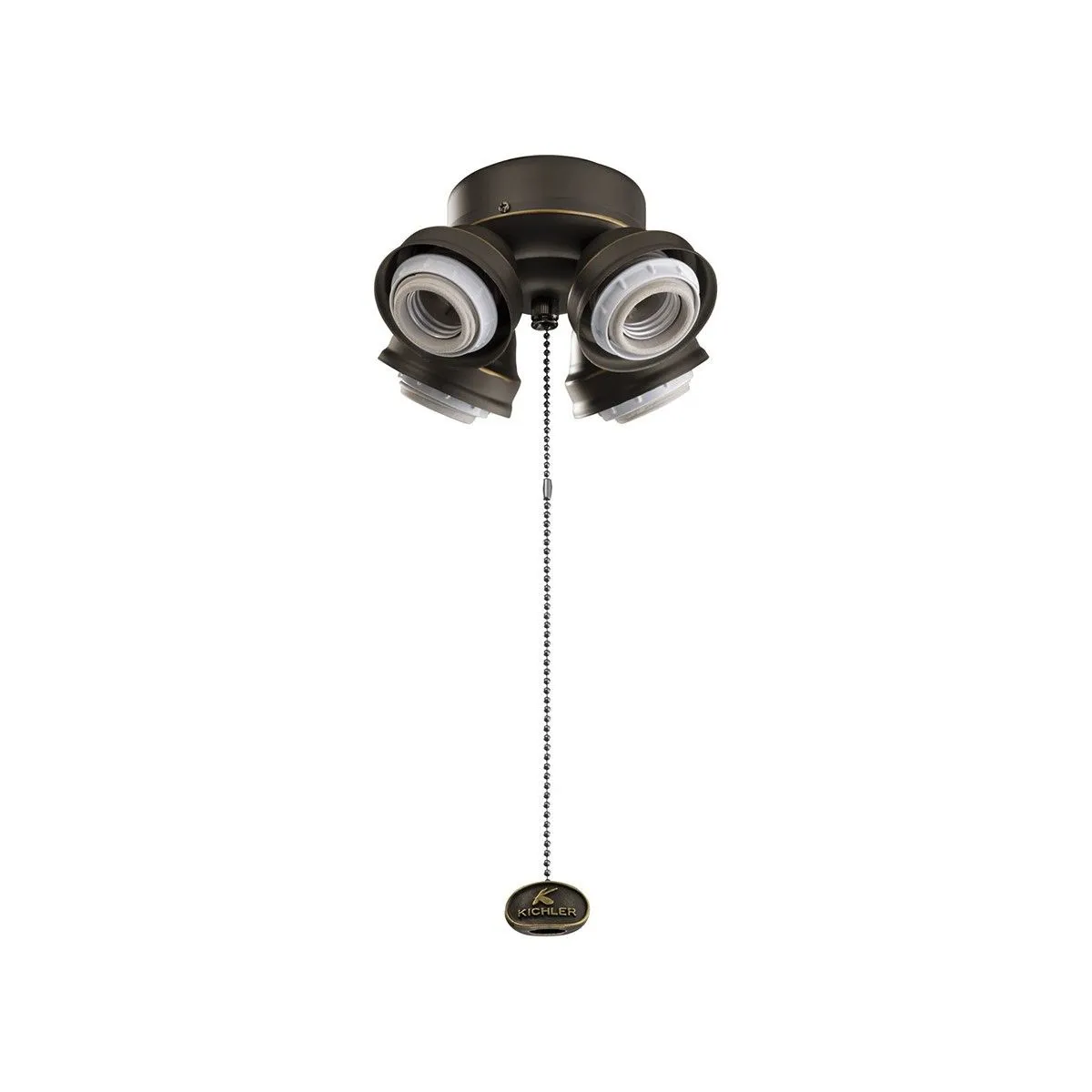 7 In. 4 LED Lights Turtle Fitter Ceiling Fan Light Kit, Antique Pewter Finish