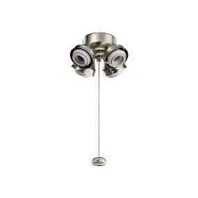 7 In. 4 LED Lights Turtle Fitter Ceiling Fan Light Kit, Brushed Stainless Steel Finish