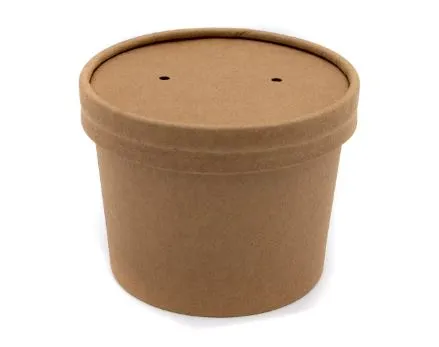 8oz Kraft Heavy Duty Soup Container & Paper Lid - 500pk