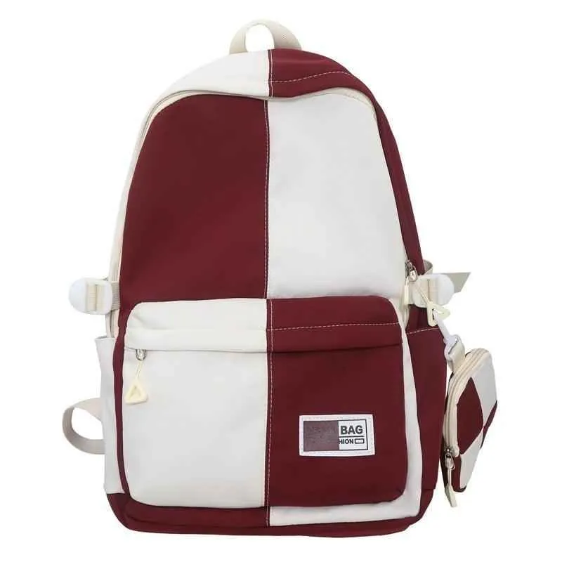 B3110 Cool Backpack - Fashion College School Bag - Grid Pattern