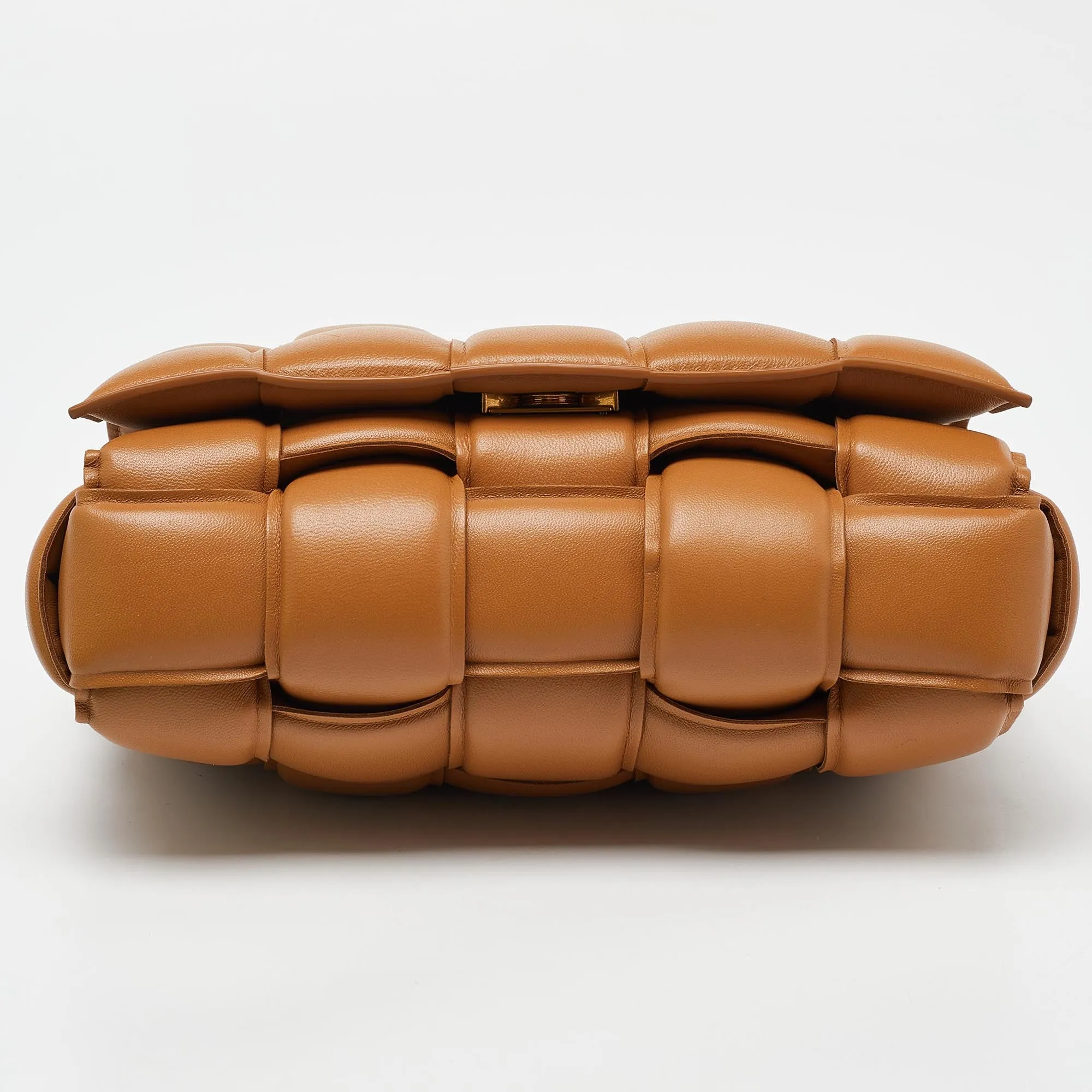 BOTTEGA VENETA Caramel Padded Leather Cassette Chain Bag