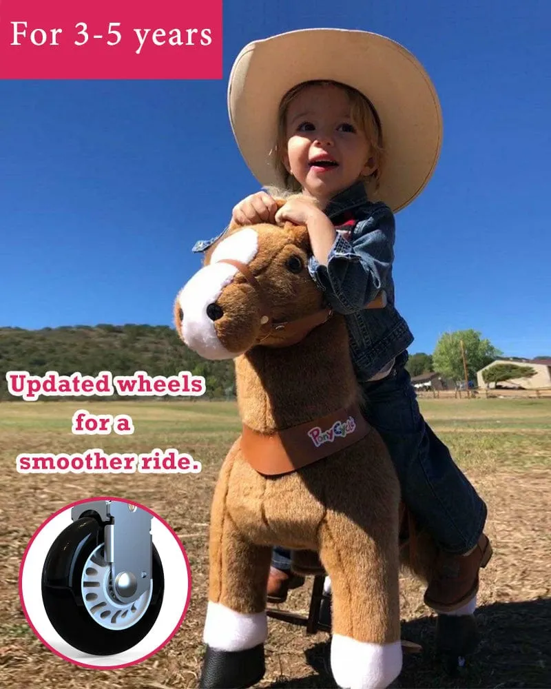 Brown Ride On Walking Toy Horse Pony