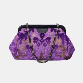 Burnout Velvet Purple Evening Bag Clutch