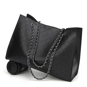 Chain Leather Hand Bag