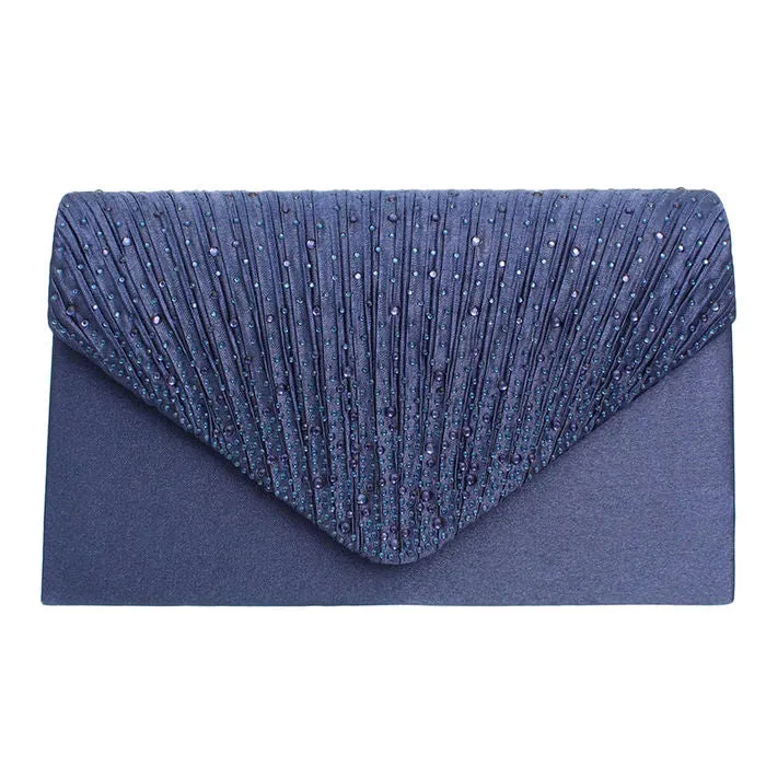 Clutch Navy Ruched Bag for Women