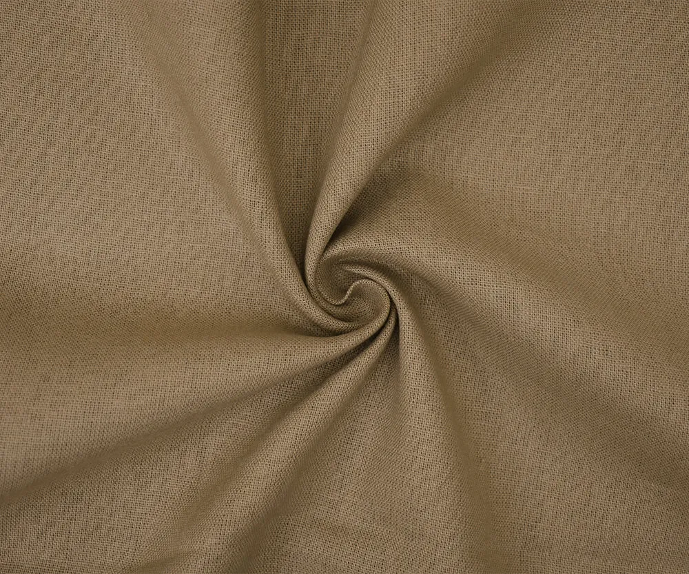 Cream Brown Solid Linen Woven Shirting Fabric