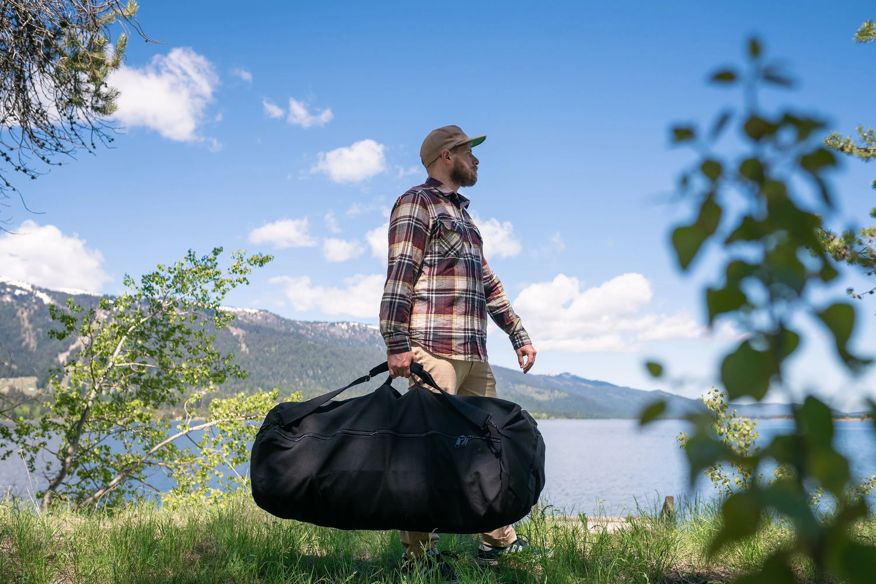 Duffel Bag With Zipper - Black - 42 In X 15 In X 15 In