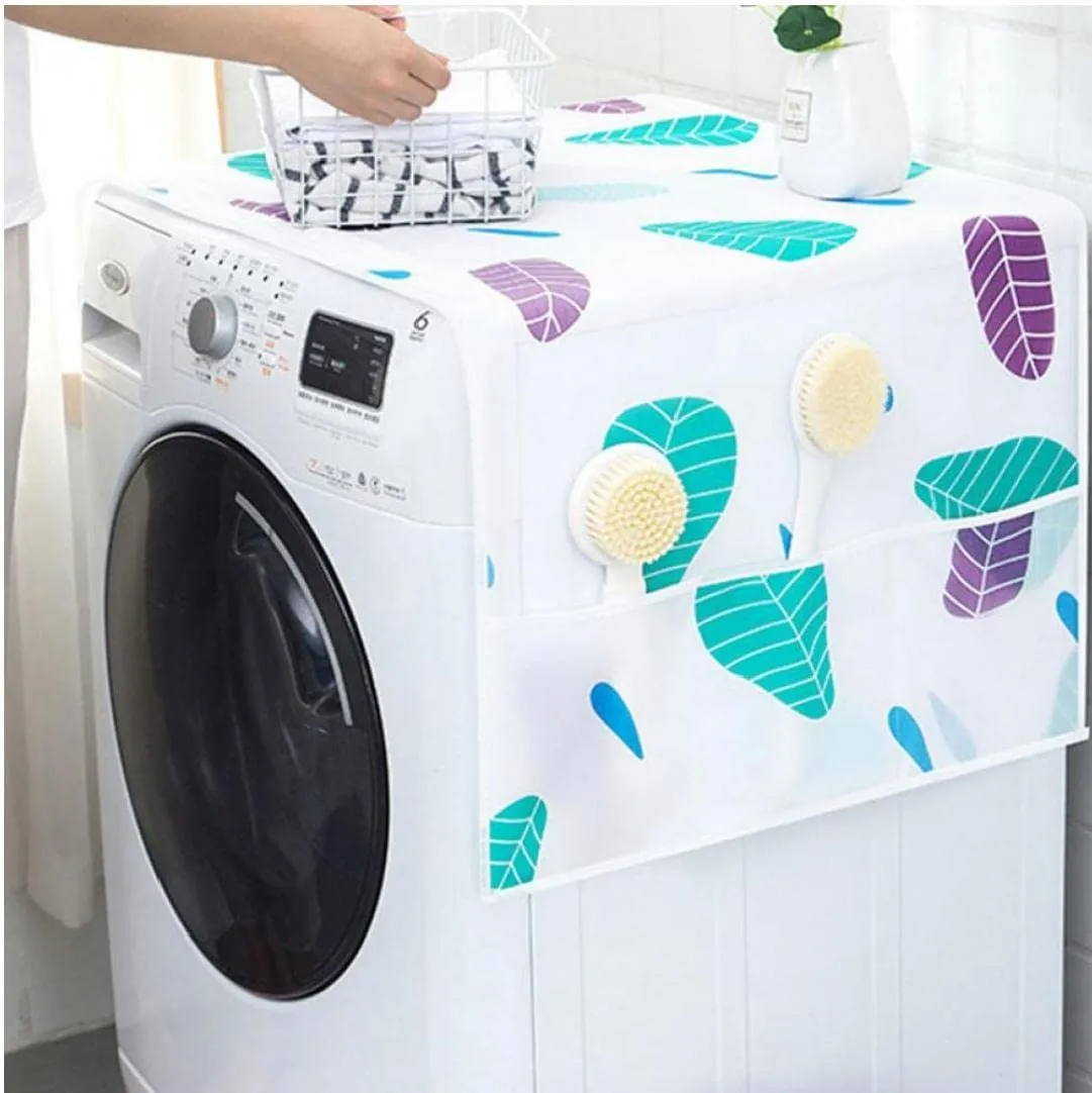 Dust-Proof Fridge Cover Washing Machine Cover|  Leaf pattern