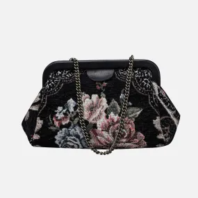 Floral Black Evening Bag Clutch