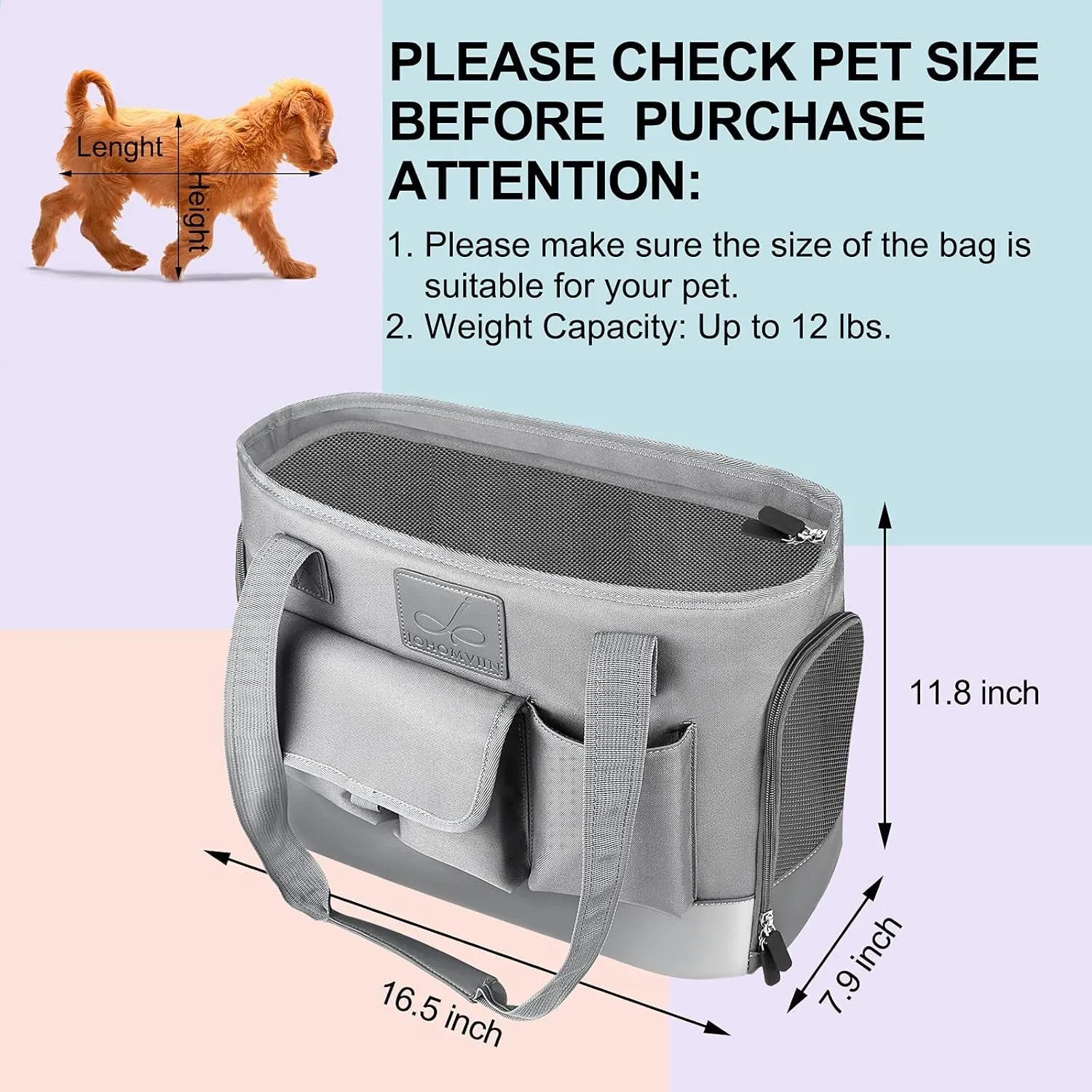 Furry Uber: The Stylish Grey Tote for Your Pooch or Purr Machine - Waterproof and Foldable for Pets Who Prefer the High Life!