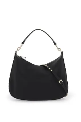 grained leather 'rockstud' hobo bag