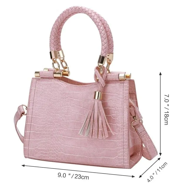 High Quality PU Leather Retro Tassels Handbag