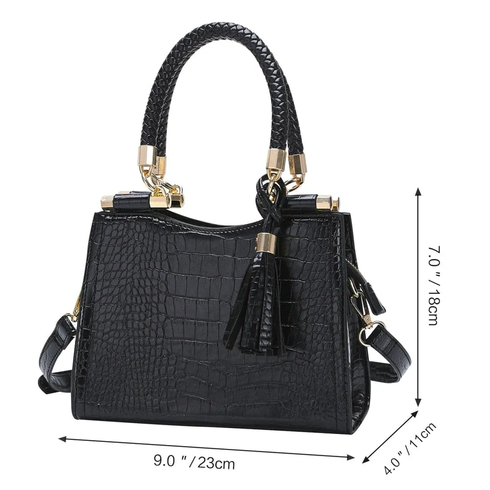 High Quality PU Leather Retro Tassels Handbag