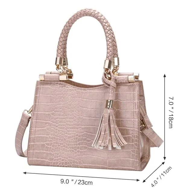 High Quality PU Leather Retro Tassels Handbag