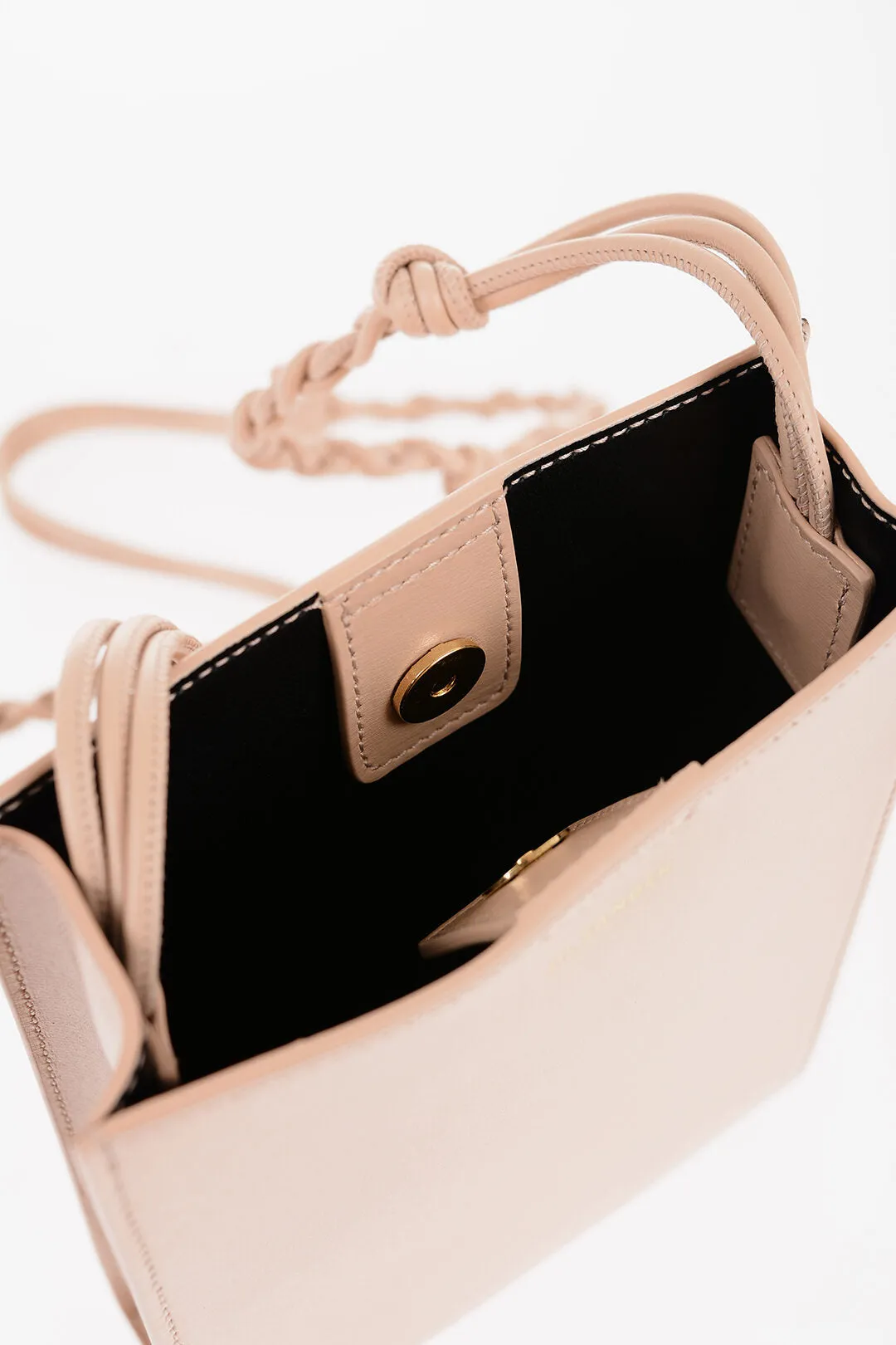 Jil Sander Leather Bag with Woven Shoulder Strap