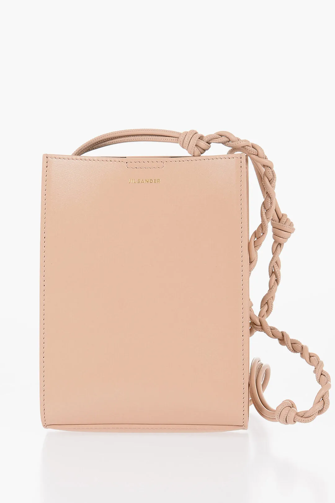 Jil Sander Leather Bag with Woven Shoulder Strap