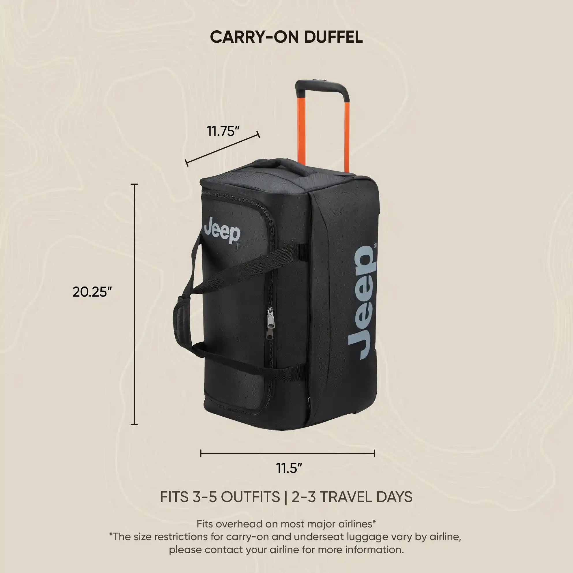 JS009D - Carry-On Rolling Duffel Bag