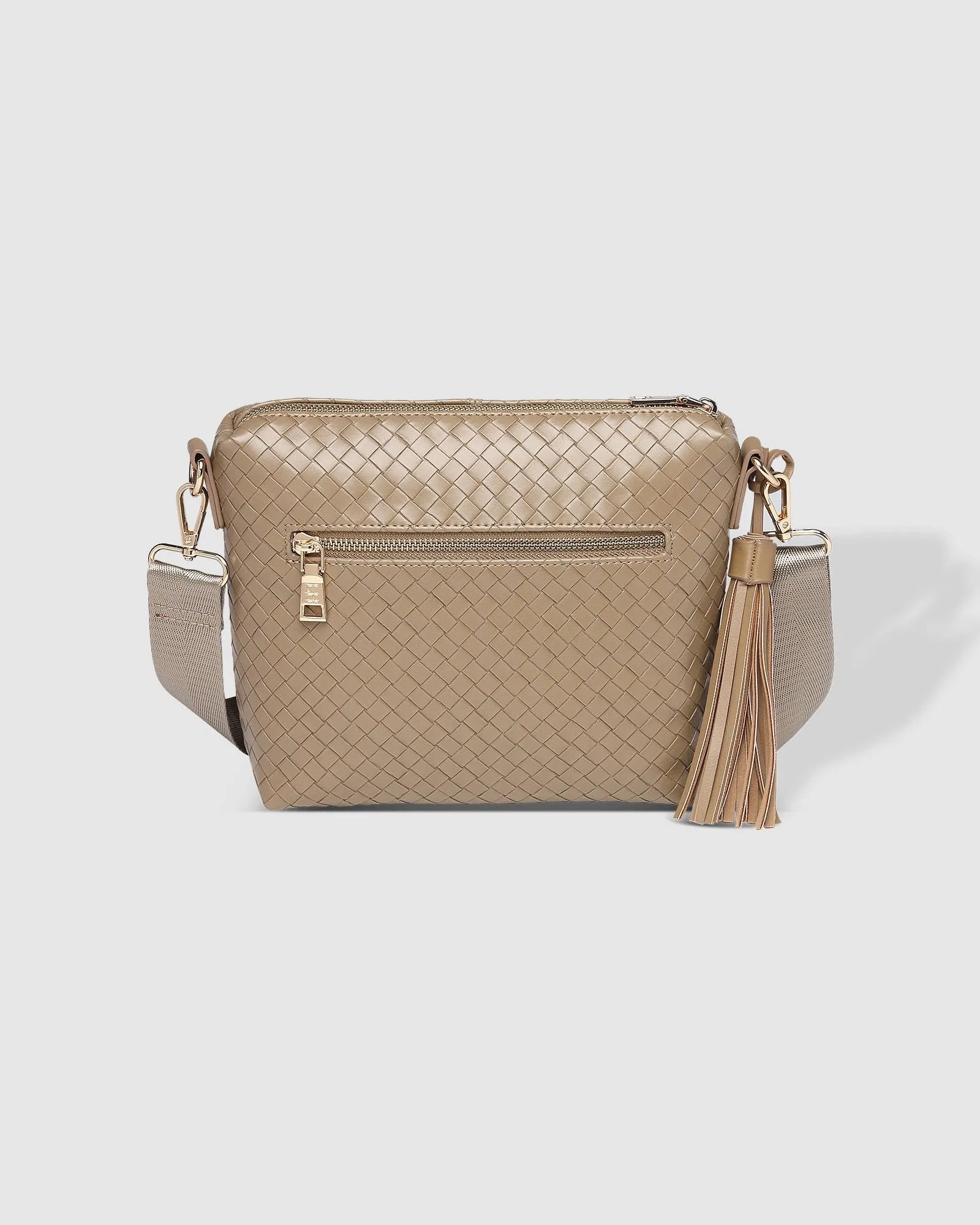 KASEY WOVEN CROSSBODY BAG LIGHT MOCHA