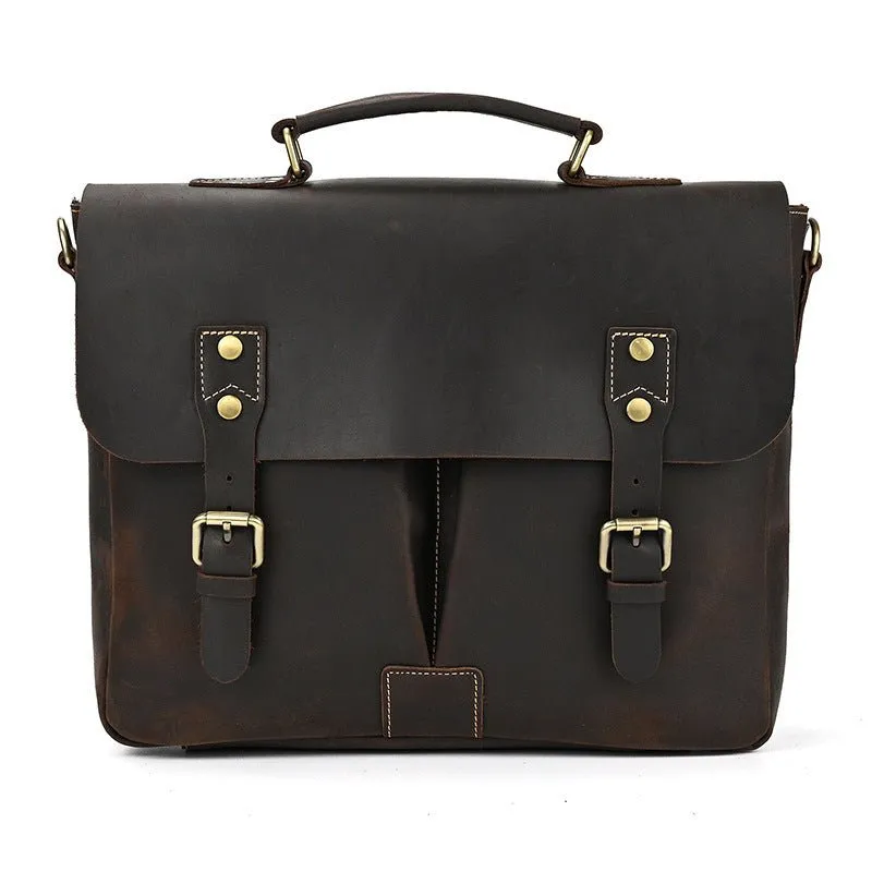 Men's Top Layer Cowhide Leather Messenger Shoulder Bags