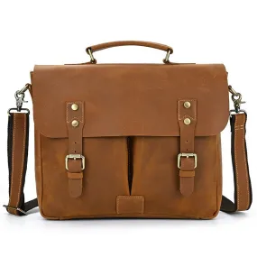 Men's Top Layer Cowhide Leather Messenger Shoulder Bags