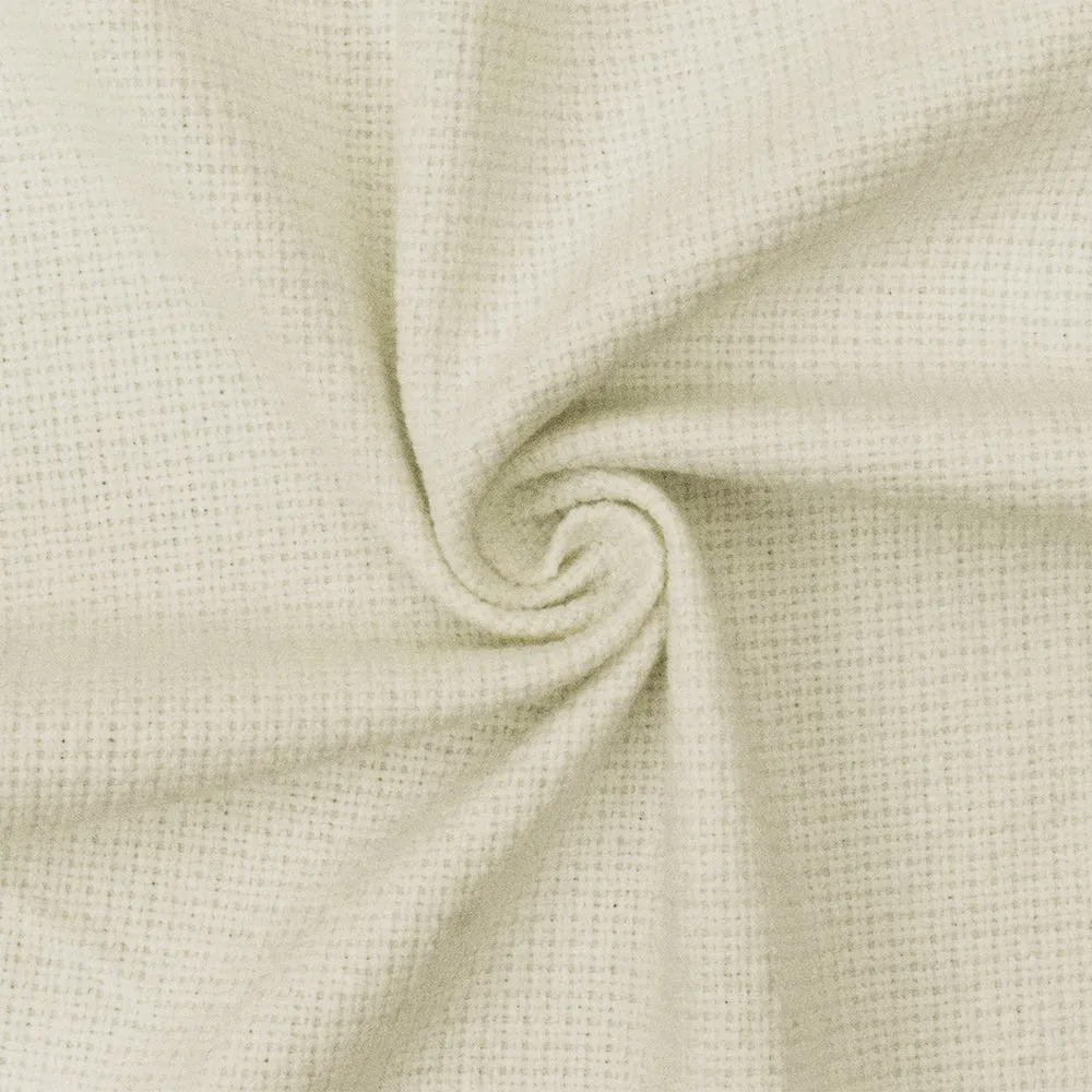 Nature Ivory Solid Cotton Poly Dobby Woven Fabric