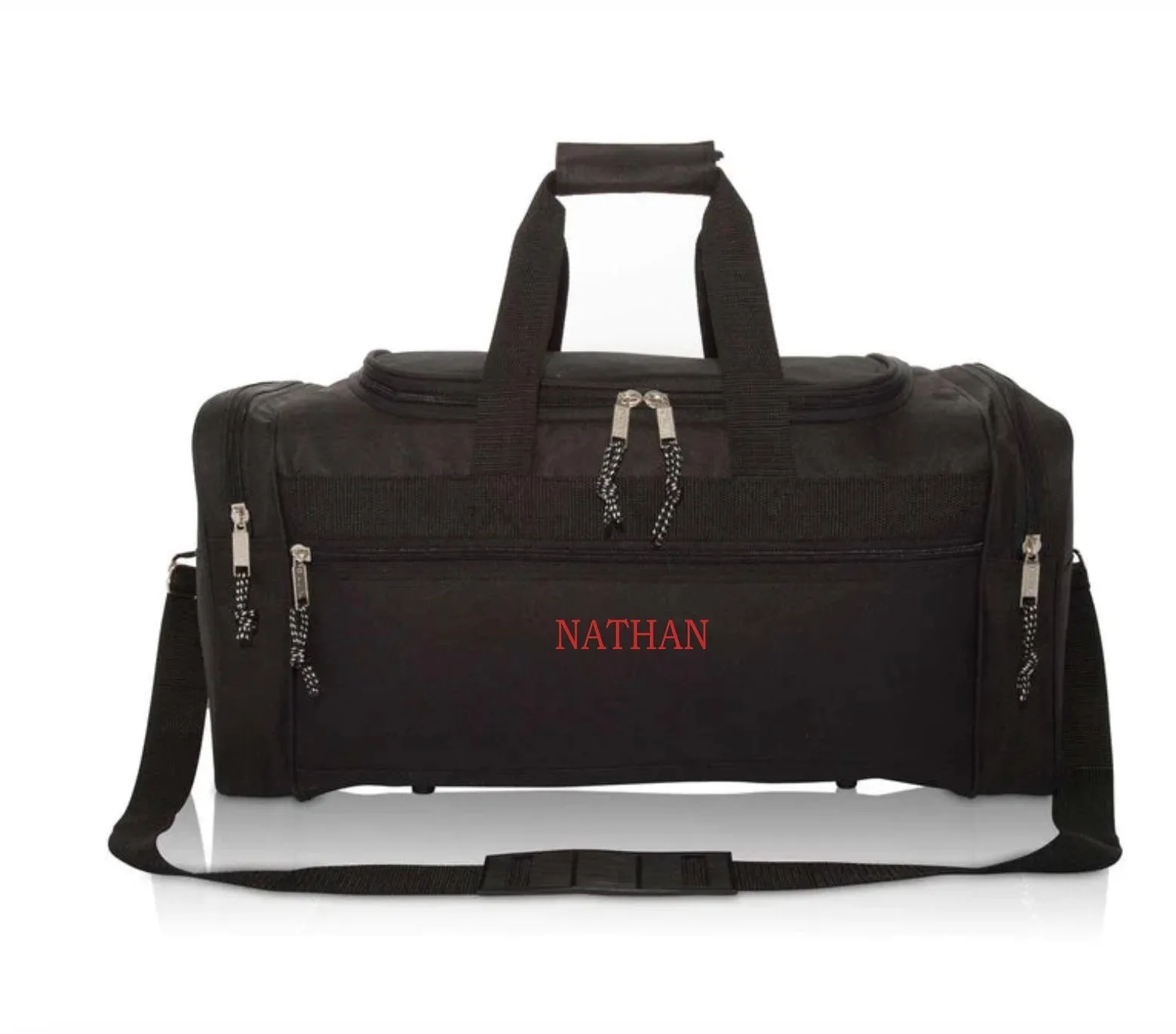 Personalized Black Duffel Bag