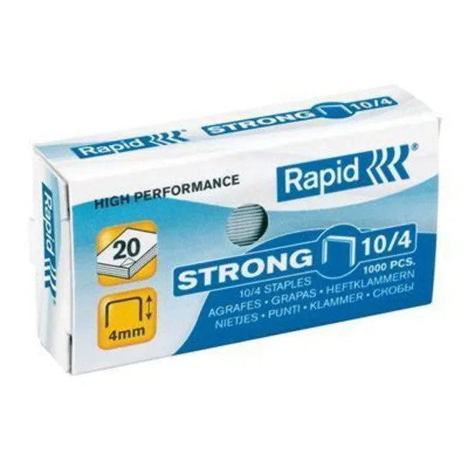 Rapid Strong Staples 10/4 Box 1000 Pack 20