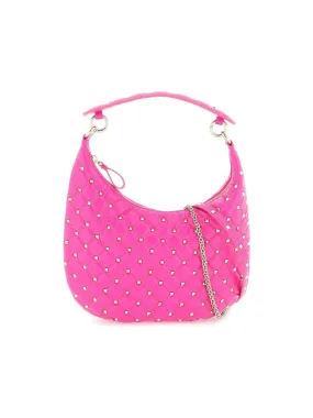 Rockstud Spike Leather Hobo Bag