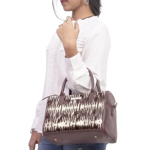 SACCI MUCCI Women's Handbag | Women's Tote Bag | Women's Top-Handle Bags | Women's Satchels | Women's Hobos & Shoulder Bags- Bamboo Tie Dye Print (Brown)