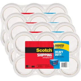 Scotch Heavy Duty Shipping Packaging Tape Rolls Pack 24 Clear 48mmx50m