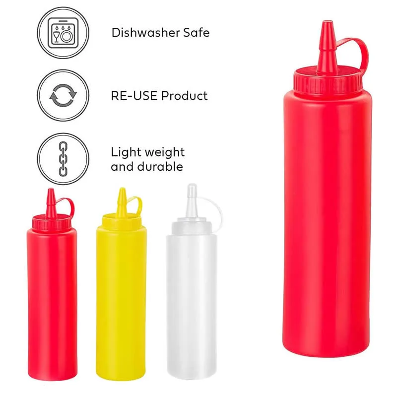 Set Of 3 Colors 400Ml Reusable Souce Bottles Ap-9417