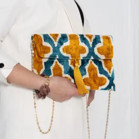 Silk Velvet IKAT Clutch