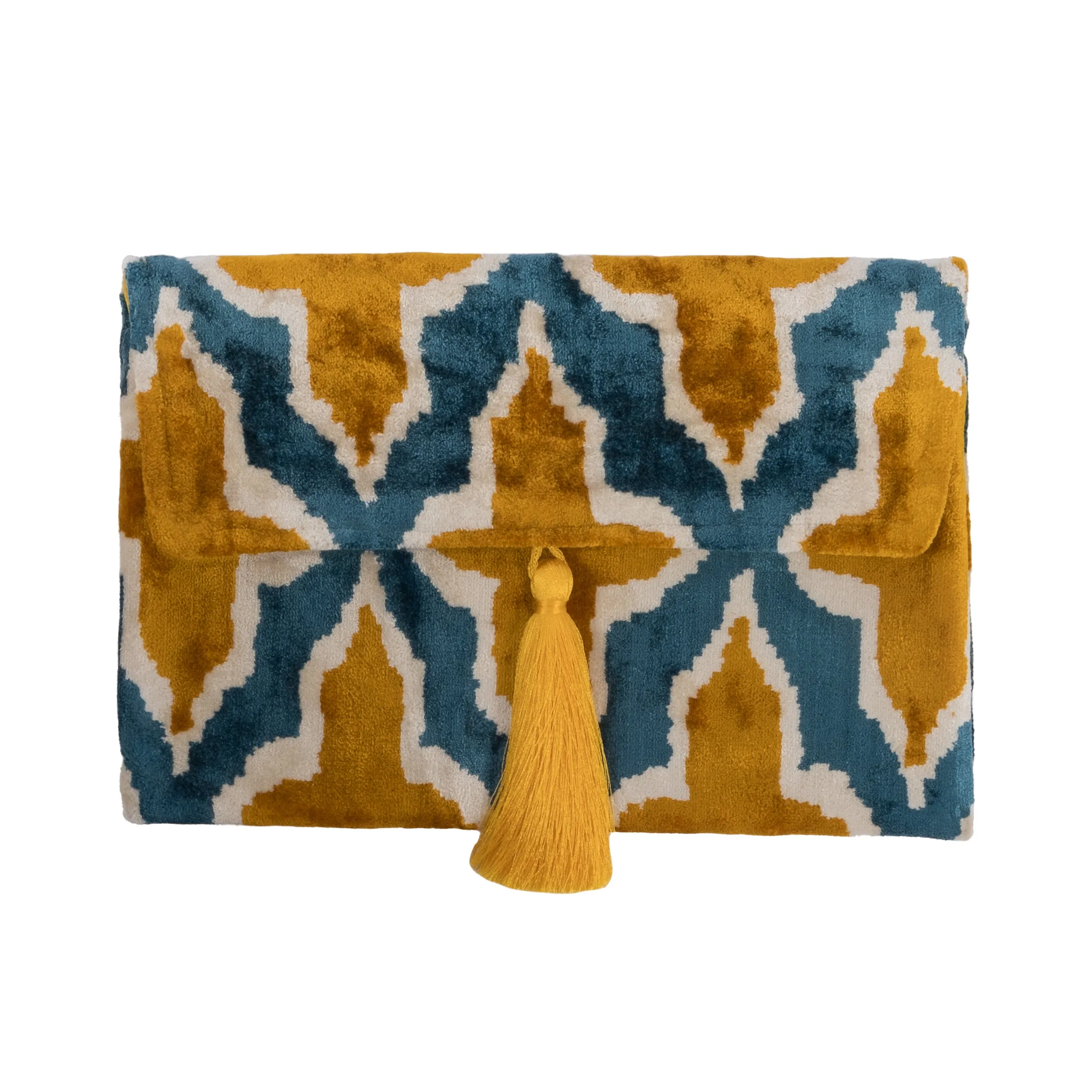 Silk Velvet IKAT Clutch