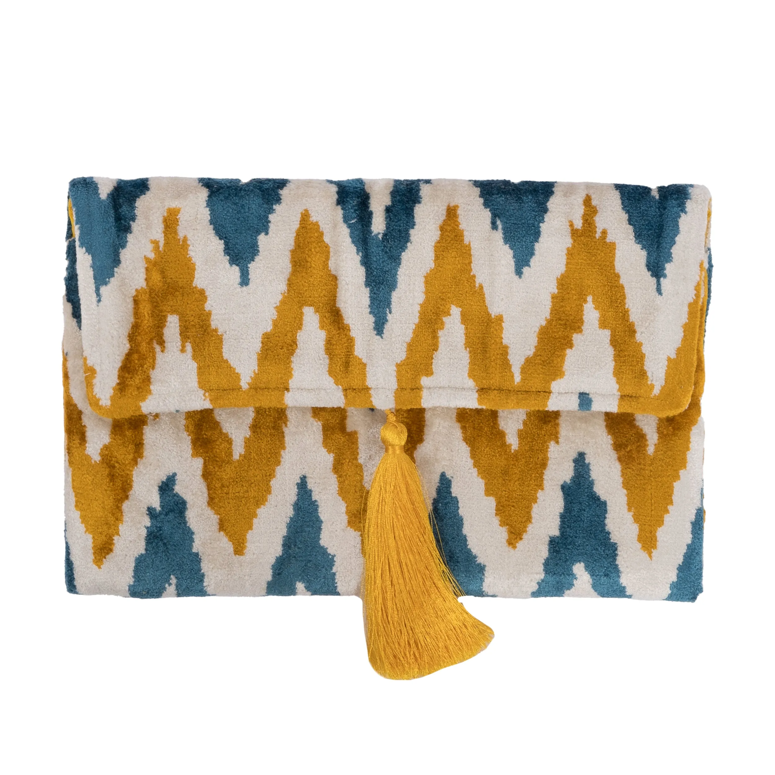 Silk Velvet IKAT Clutch