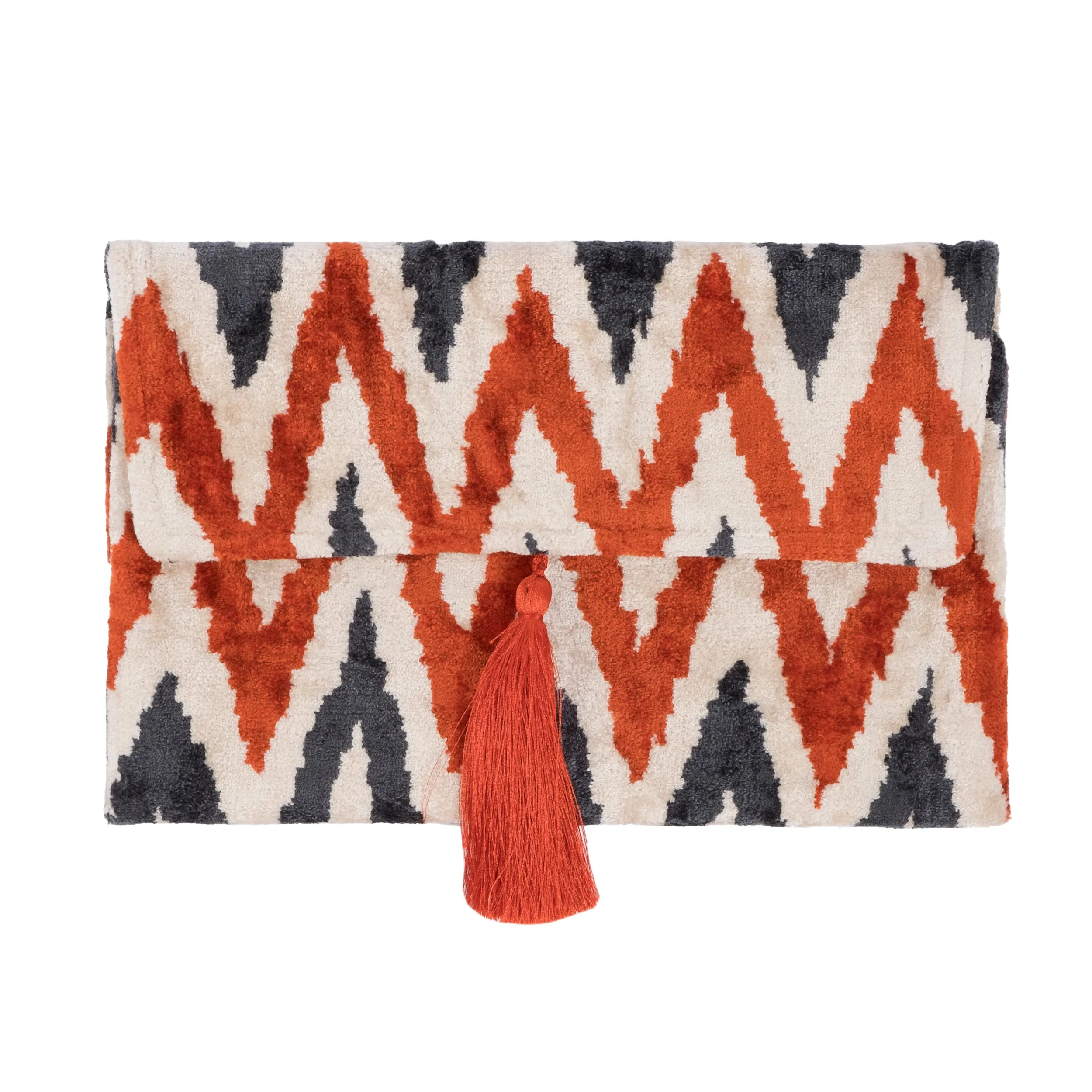 Silk Velvet IKAT Clutch