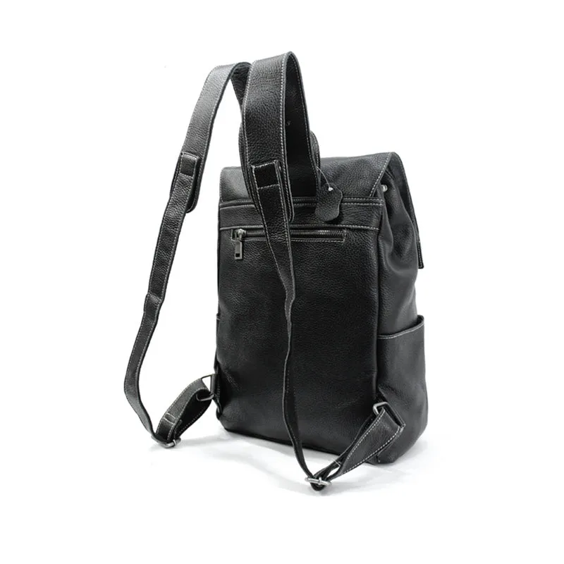 Stylish Womens Black Leather Backpack Bag Laptop Book Bag Purse for Women