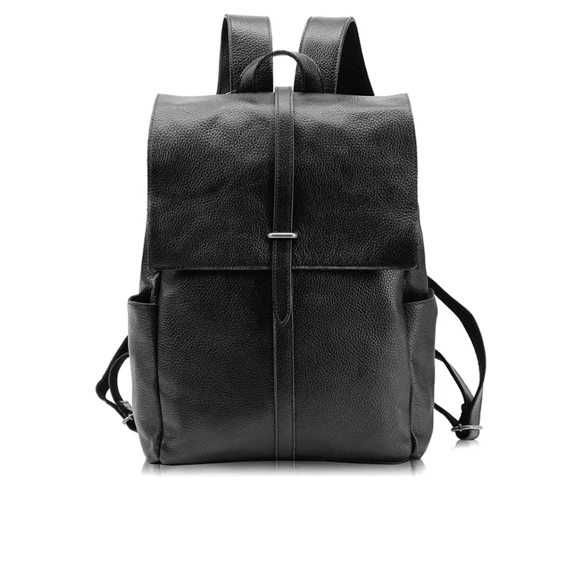 Stylish Womens Black Leather Backpack Bag Laptop Book Bag Purse for Women