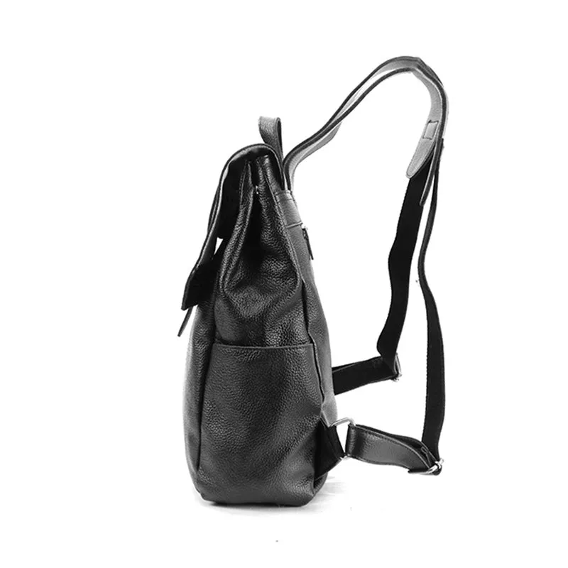 Stylish Womens Black Leather Backpack Bag Laptop Book Bag Purse for Women