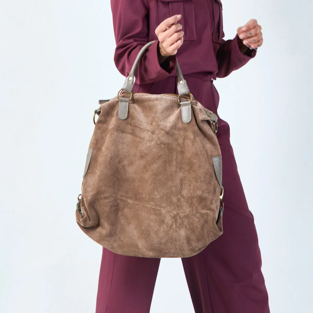 Suede slouchy handbag wholesale