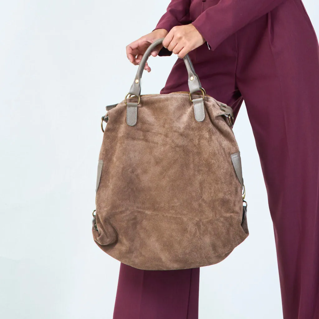 Suede slouchy handbag wholesale