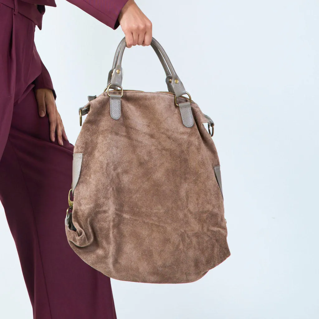 Suede slouchy handbag wholesale