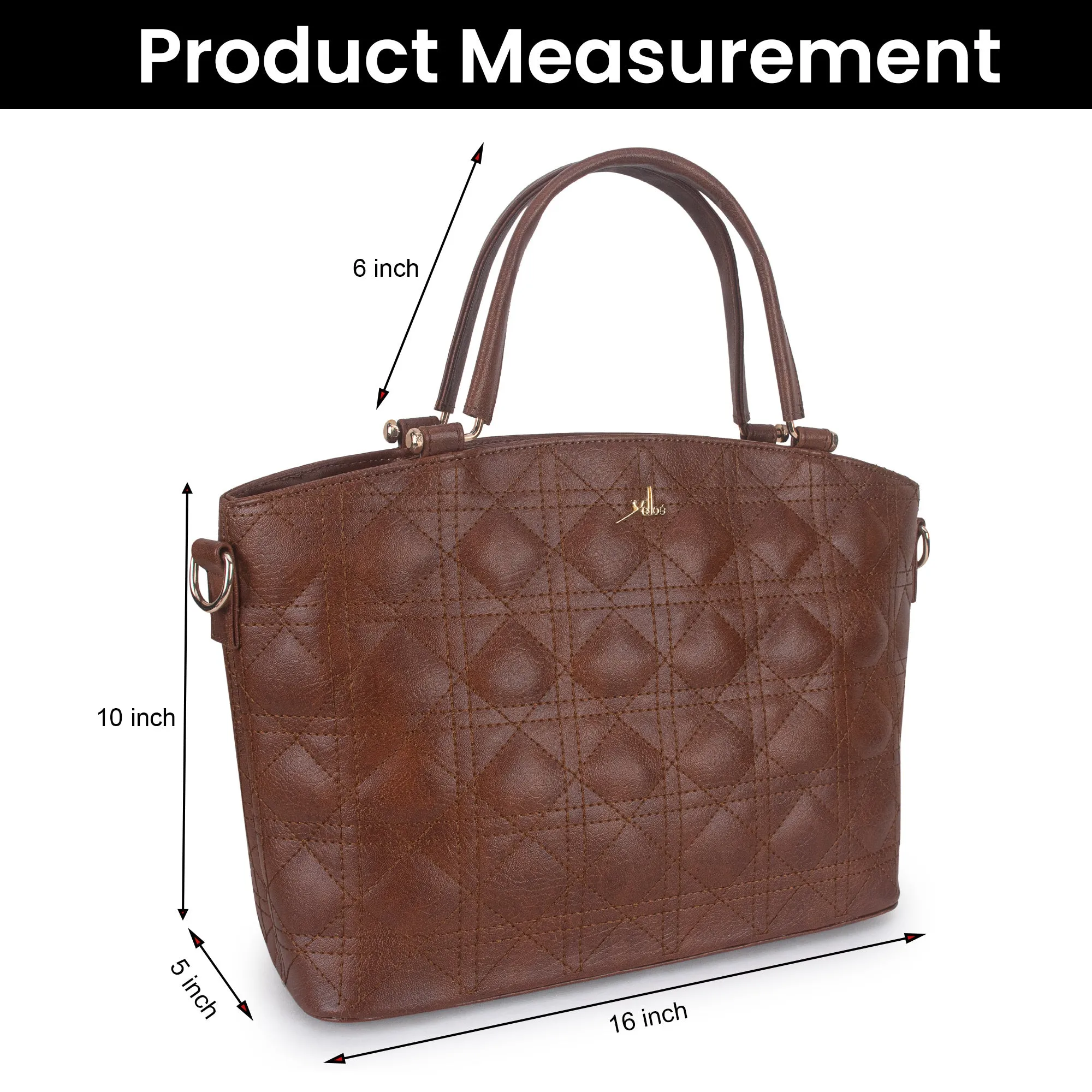 Tan Spacious Quilted Hand Bag