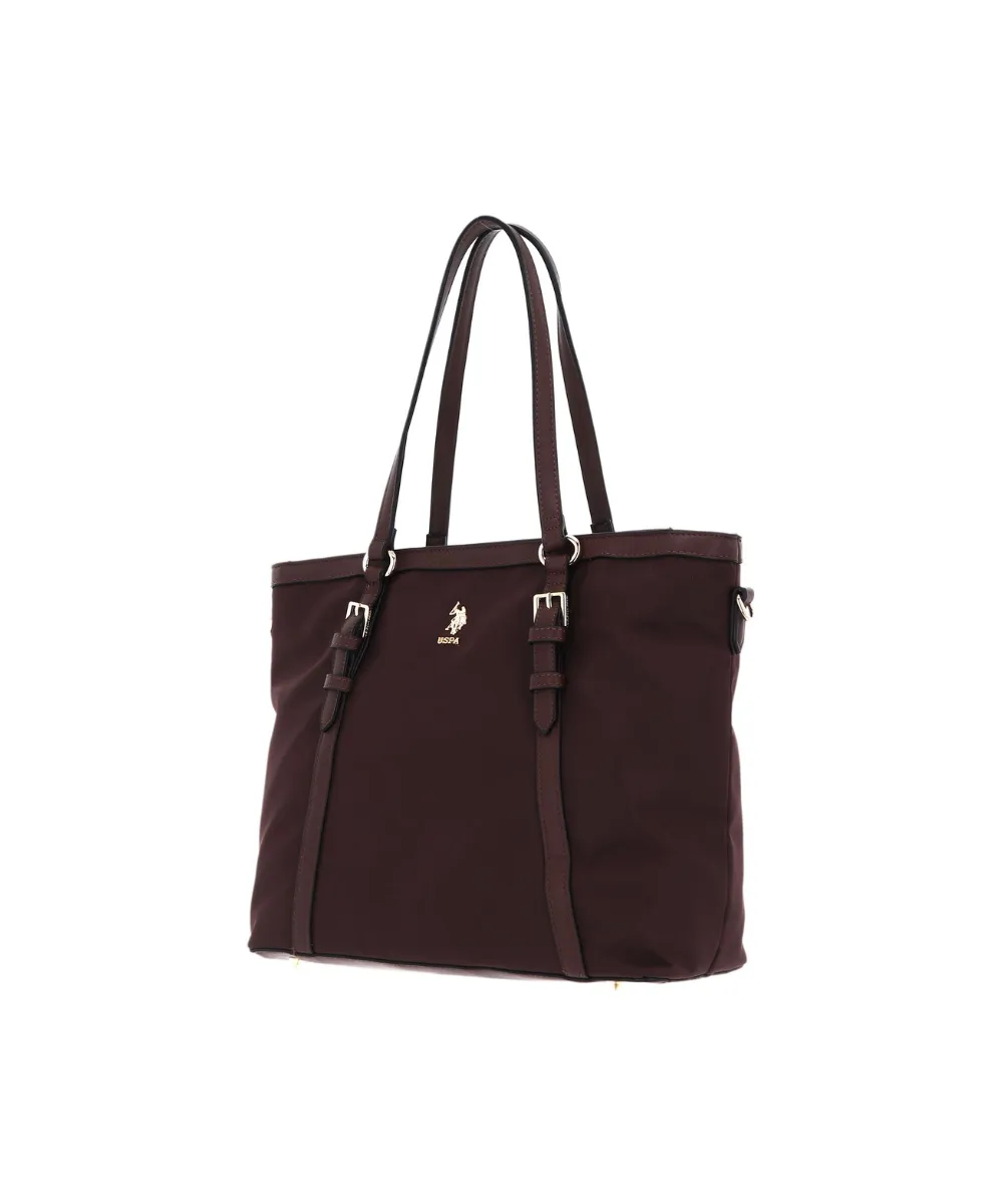 US POLO ASSN. WOMEN HOUSTON SHOPPING BAG NYLON IN DARK BROWN