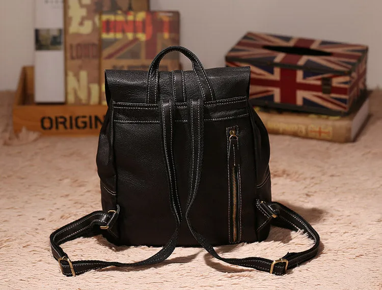 Vintage Leather Womens Backpack Purse Cool Backpacks for Women