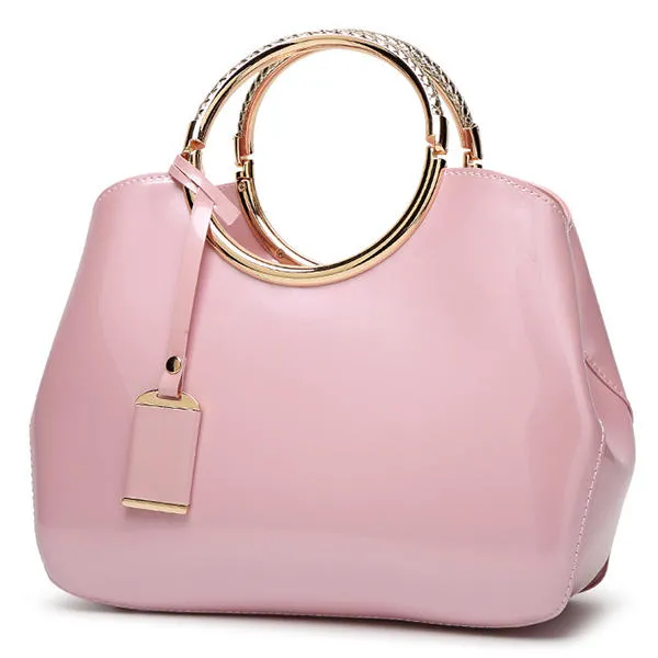 Women High Quality Patent Leather Elegant Handbag