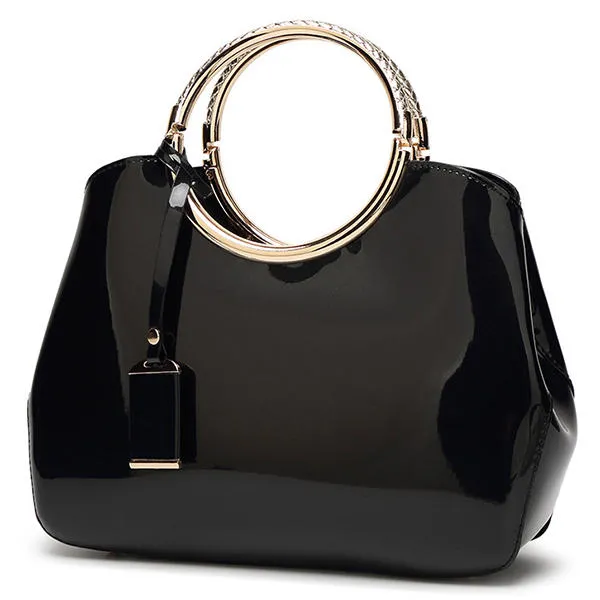 Women High Quality Patent Leather Elegant Handbag